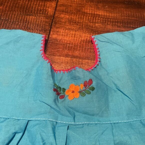 Girls Mexican Dress Puebla Short Sleeve - Picture 6 of 7